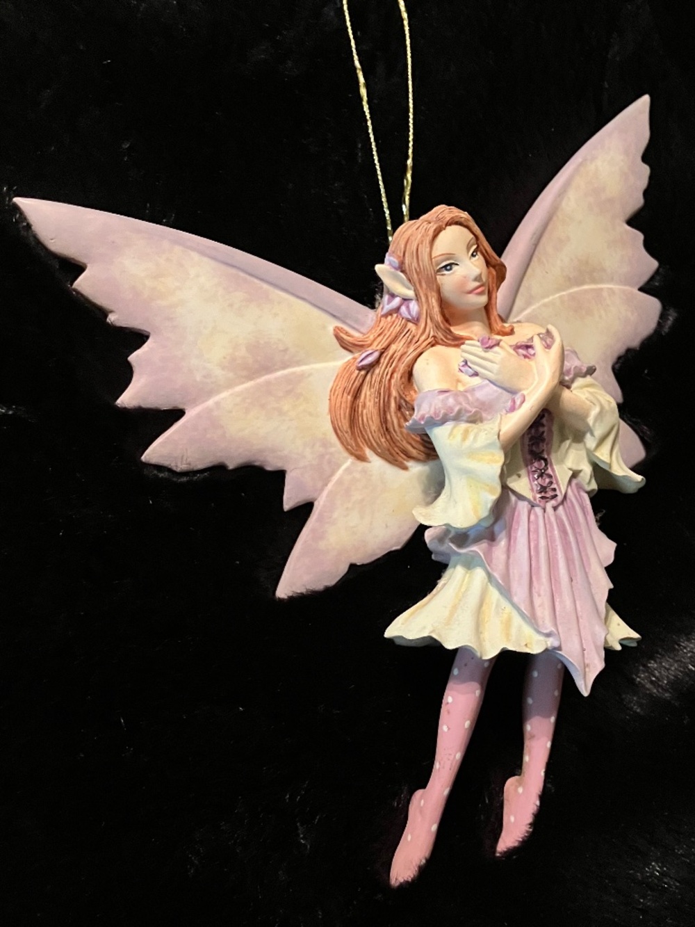 🧚‍♀AMY BROWN SPRING FAIRY DIVA, COLLECTIBLE ORNAMENT, 3D HAND PAINTED POLYSTONE